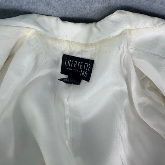 Lafayette 148 NY Women sz 8 Linen Blazer Off White Designer Office Workwear - Picture 7 of 15